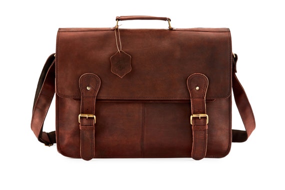 Men's Messenger Bag 15 Leather Briefcase | Etsy