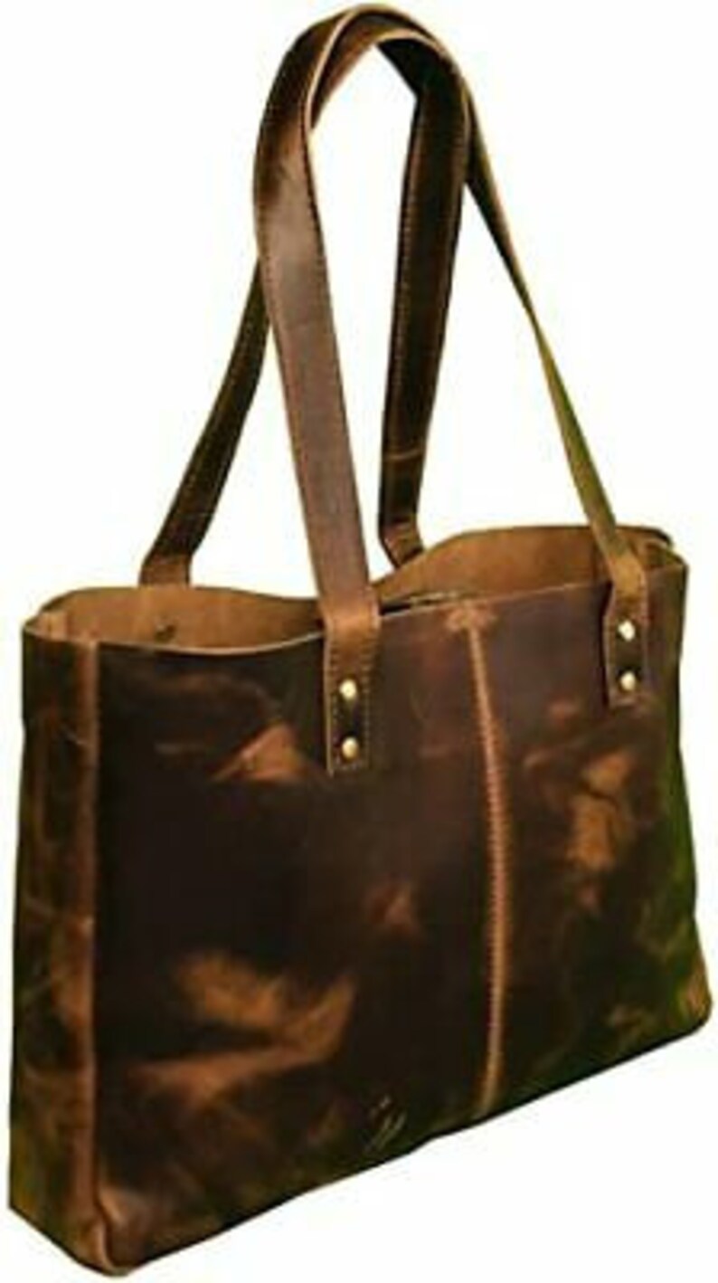 Leather Tote Carryon Everyday Personalised Bag Handmade Etsy