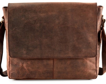 Leather messenger bag shoulder bag cross body vintage messenger bag for  women & men satchel – Jony Vintage