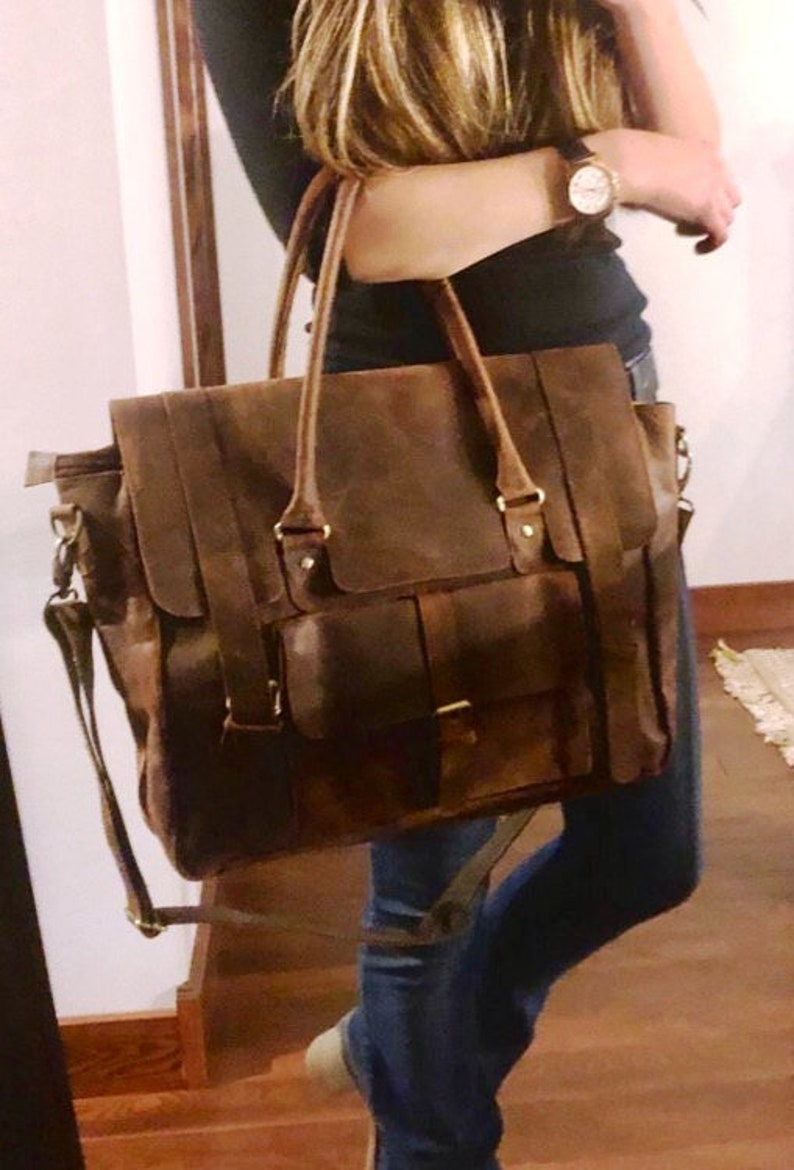 Leather Messenger Bag Women Leather Laptop Bag Women Etsy