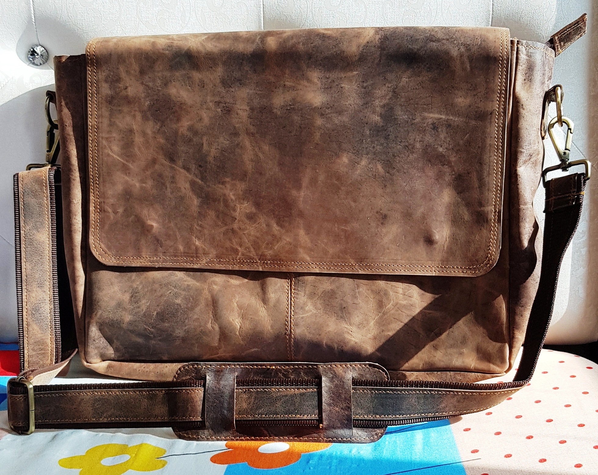 Vintage Dillards Crossbody Purse Brown Woven Leather (flaw In Photos,  Inside)