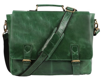 Green Leather Bag Satchel Bag Mini Leather Messenger 