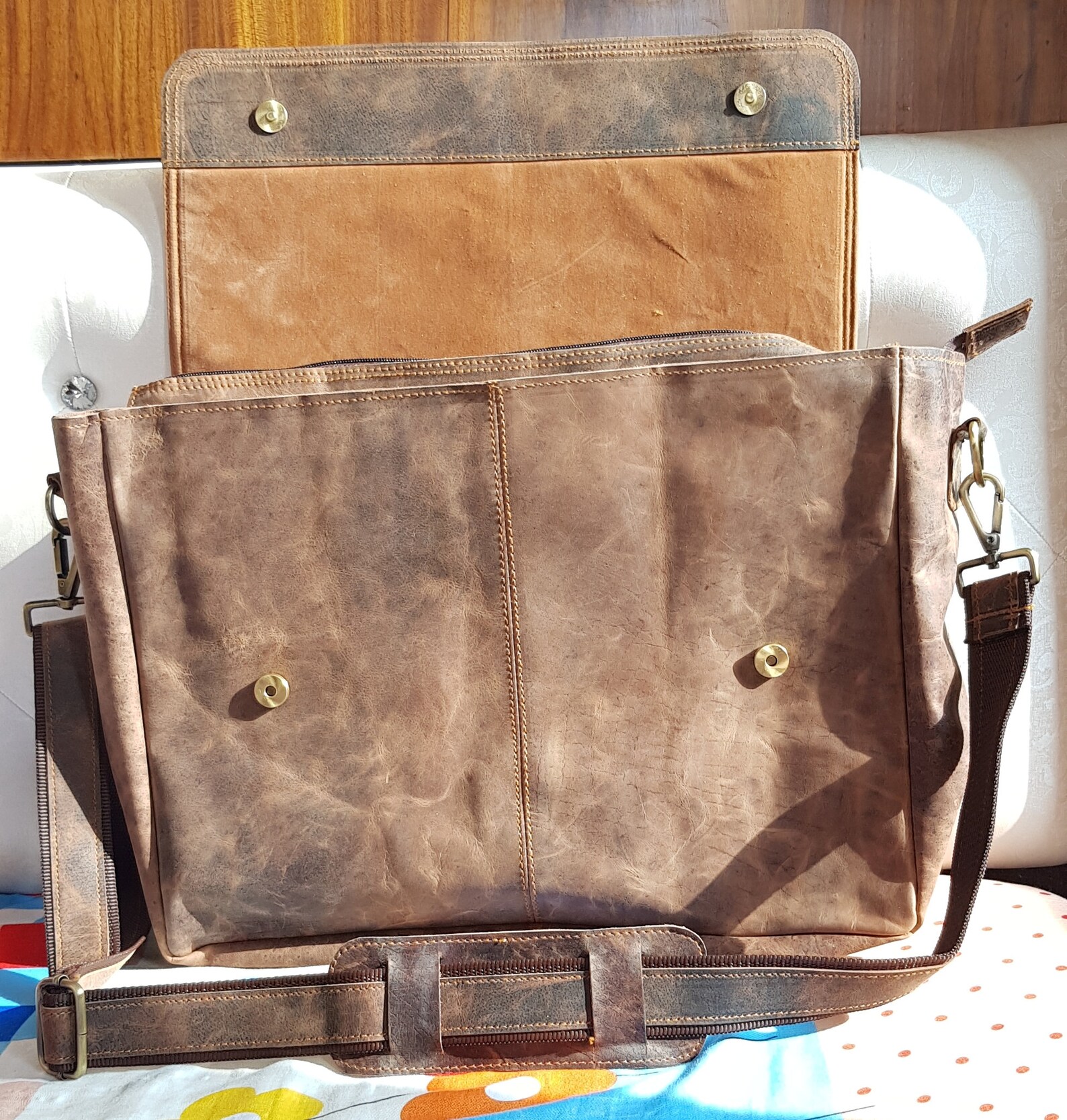 Genuine Leather Messenger Bag College Bag Laptop Bag Shoulder Etsy
