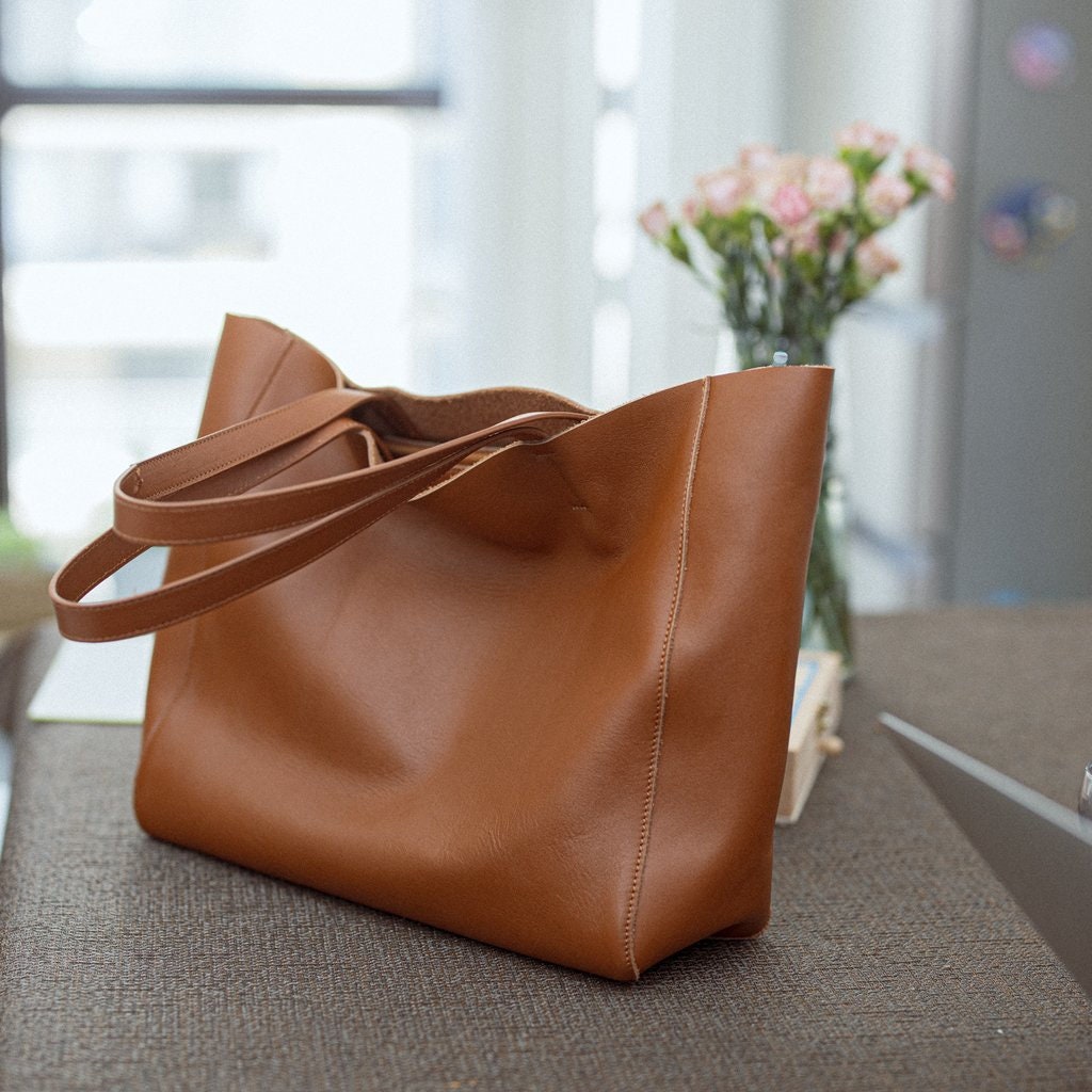 monogrammed leather tote