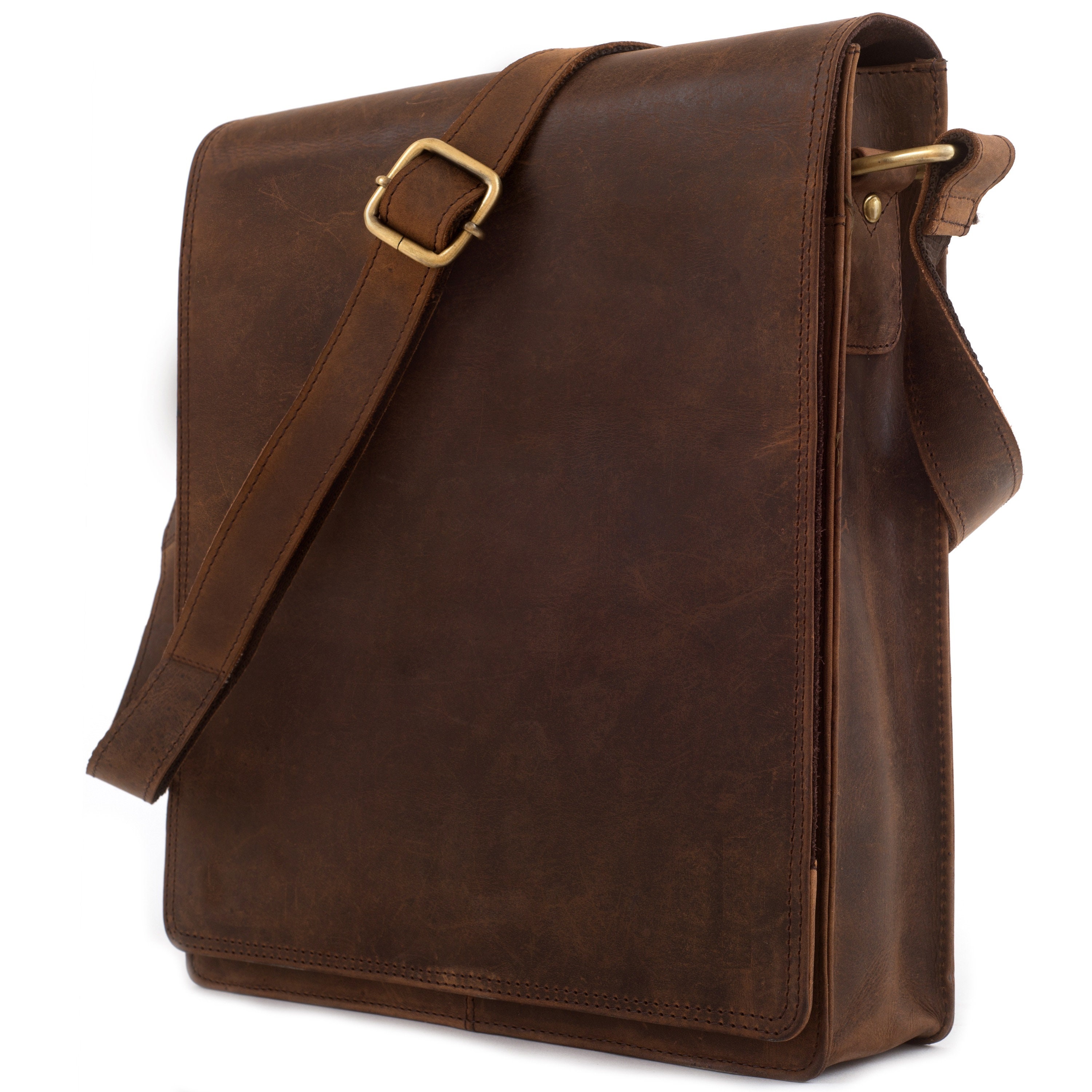 Men Genuine Leather Messenger Bag Shoulder Bag Cross Body Bag Office Bag  Satchel