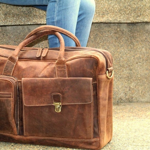 Leather Messenger Men Leather Satchel Lawyers Bag Laptop Etsy