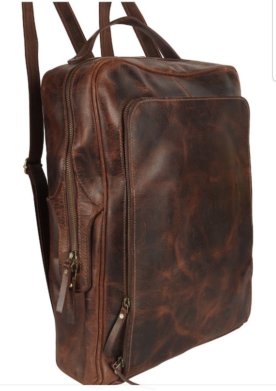 Leather backpack men women Leather backpack laptop handmade backpack women men brown distressed vintage leather rucksack