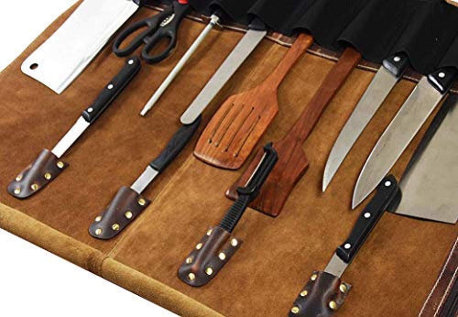 Personalized Leather Chef Knife Roll Monogrammed Knife Etsy