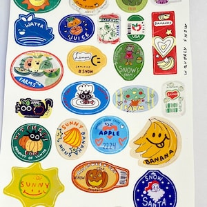 Vintage Labels Handmade. Style 4. One of a kind. Original Designs. Small Stickers. Cute Vintage Sticker Sheet.