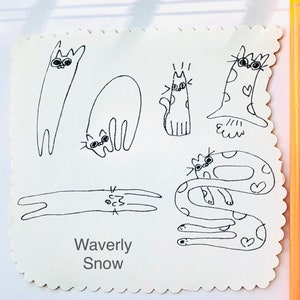 Cat Stickers. Handmade. Cute sticker pack. For Coloring. One of a kind. Lunita the cat. Stickers. Cute doodle stickers.