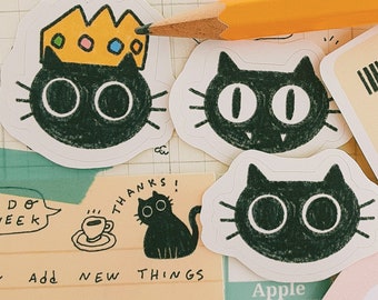 Lunita Cat Stickers: Waterproof Fluffy Cat Set