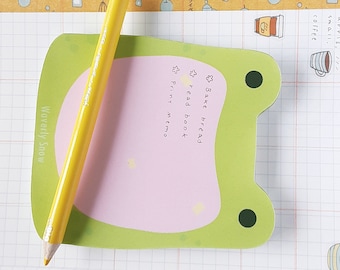 Handmade Frog Memo Pad: Stationery, 35 Pages