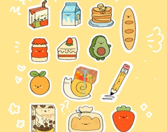 Kawaii-boodschappenlijststickers | Waterdichte plannerstickers