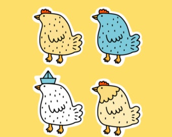 Pegatinas de pollo bonitas, impermeables, mate y transparentes, para Bullet Journal