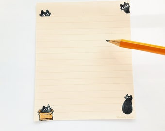 Lunita Cat Notepad: Handmade Ruled Stationery