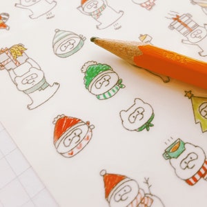 Oreo the Raccoon Christmas Stickers: Handmade Waterproof Matte Stickers