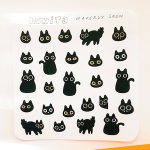 Lunita Cat Stickers: Waterproof Matte & Transparent Vinyl