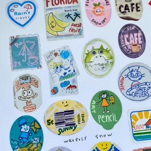 Vintage Labels Handmade. Style 5. One of a kind. Original Designs. Small Stickers. Cute Vintage Sticker Sheet.