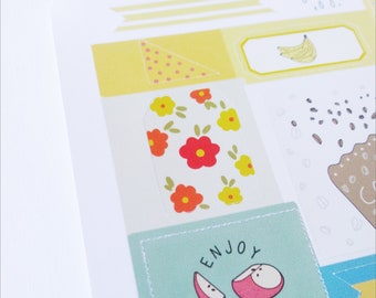 Vintage Style Planner Stickers: Waterproof Vinyl Sticker Sheet