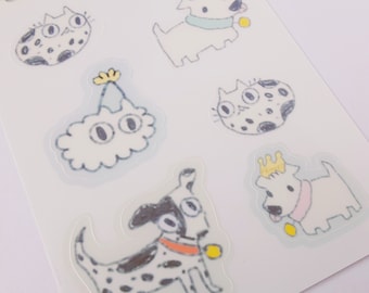 Pegatinas de perros hechas a mano: pegatinas impermeables de Pinto y sus amigos