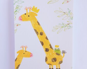 Handmade Giraffe Notebook: Original Illustration, 3x5 inch