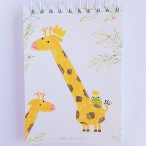 Giraffe Notebook. Cute Handmade Notebook. Unique Original Design, Handmade Notebook. Grid. Blank.Dotted.Ruled.Handmade Stationery.