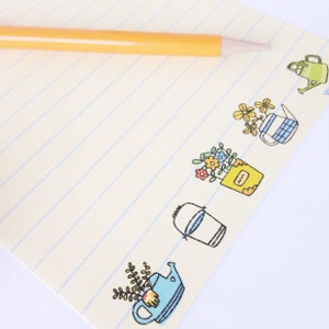 Garten-Notizblock. Lineal Notizblock. Handgefertigter Notizblock. Niedliche Doodle Notizblock.