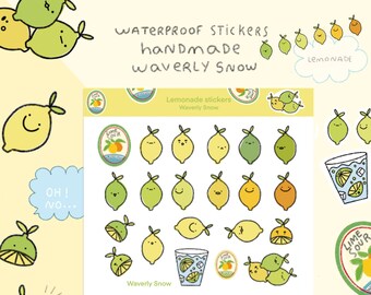 Hoja de pegatinas de limonada: pegatinas impermeables hechas a mano