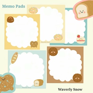 Bakery Memo Pad. Mixed design memo pads. Writing Stationery. Cute School Supplies.