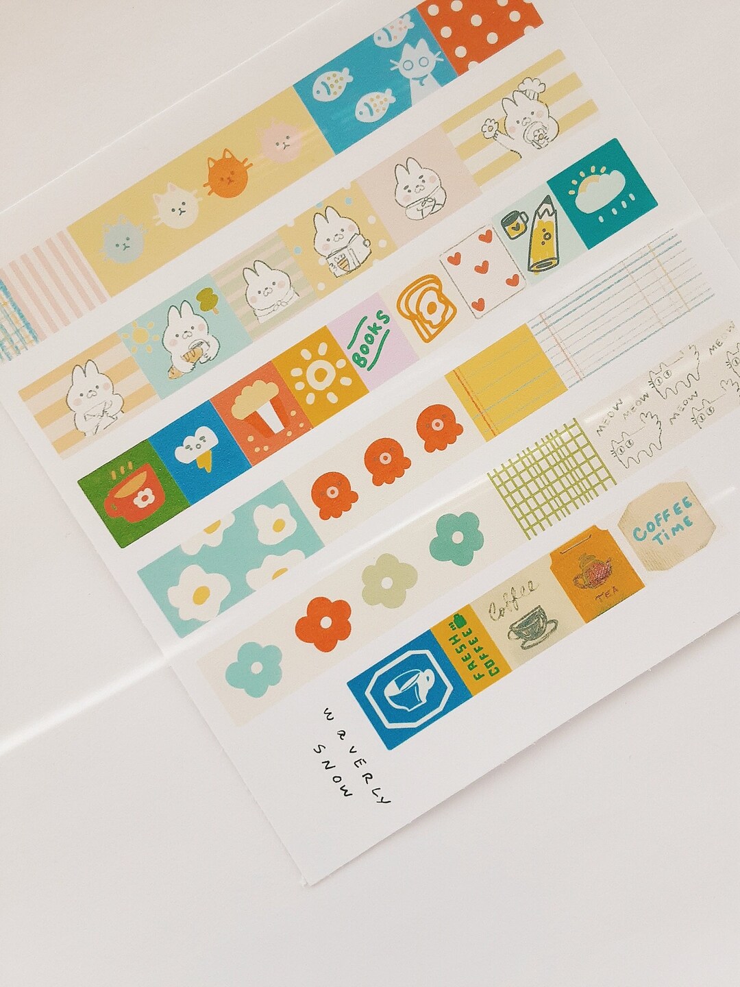 Side Page Pattern Sticker Pattern Stickers - Waterproof Vinyl Planner Stickers - Etsy