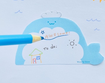 Handmade Whale Memo Pad – Stationery, To-Do List