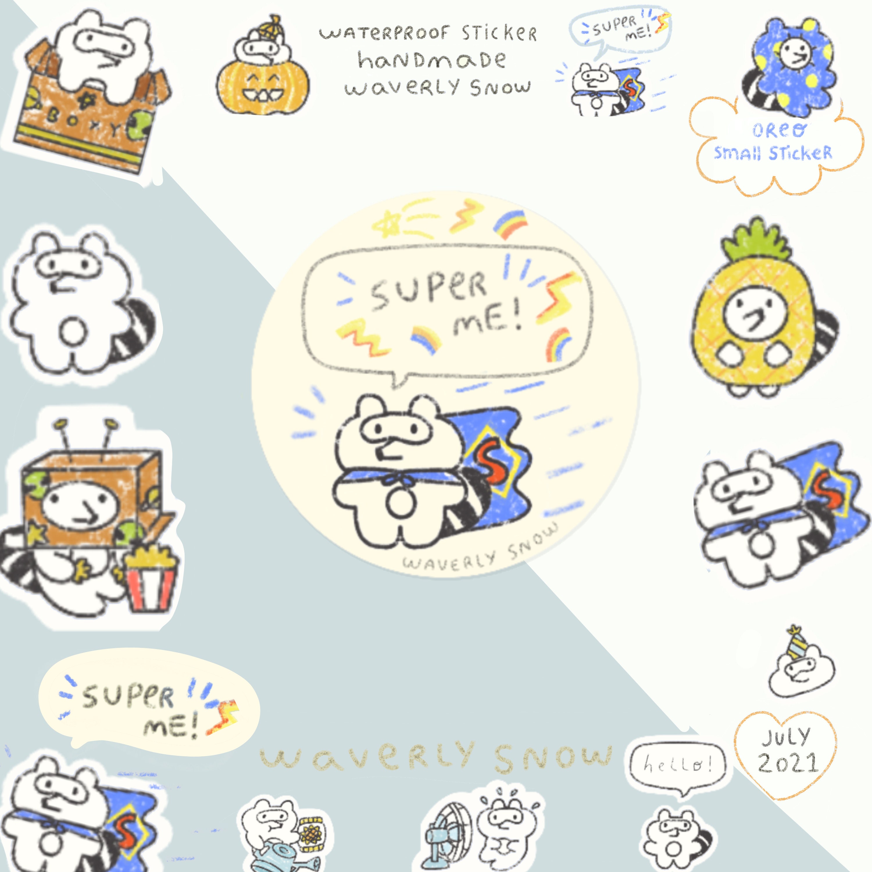 Oreo Raccoon Sticker Sheet | Waterproof Matte & Clear, Handmade - Etsy