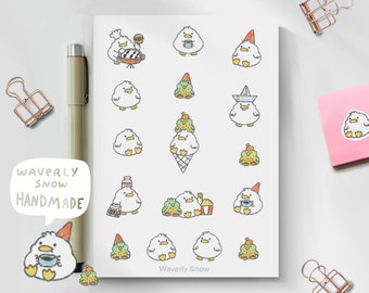 Handmade Notebook. Chubby duck. Grid / Ruled / Dotted / Blank / Small Notebook.