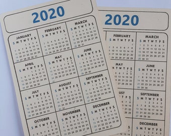 Retro Style Cardstock Calendar: Handmade 2020 Pocket Calendar