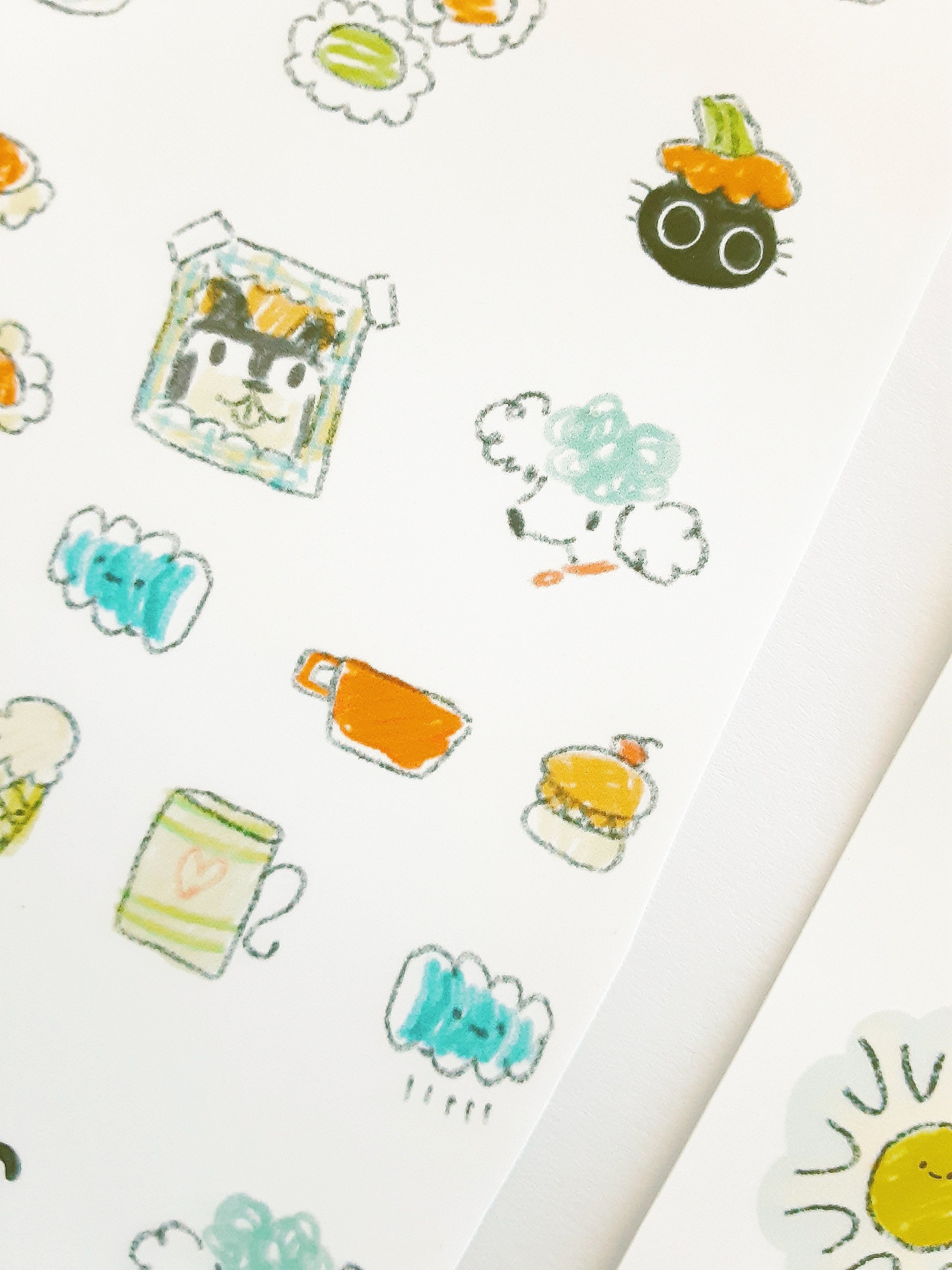 Doodle Stickers: Handmade Waterproof Matte & Transparent Vinyl