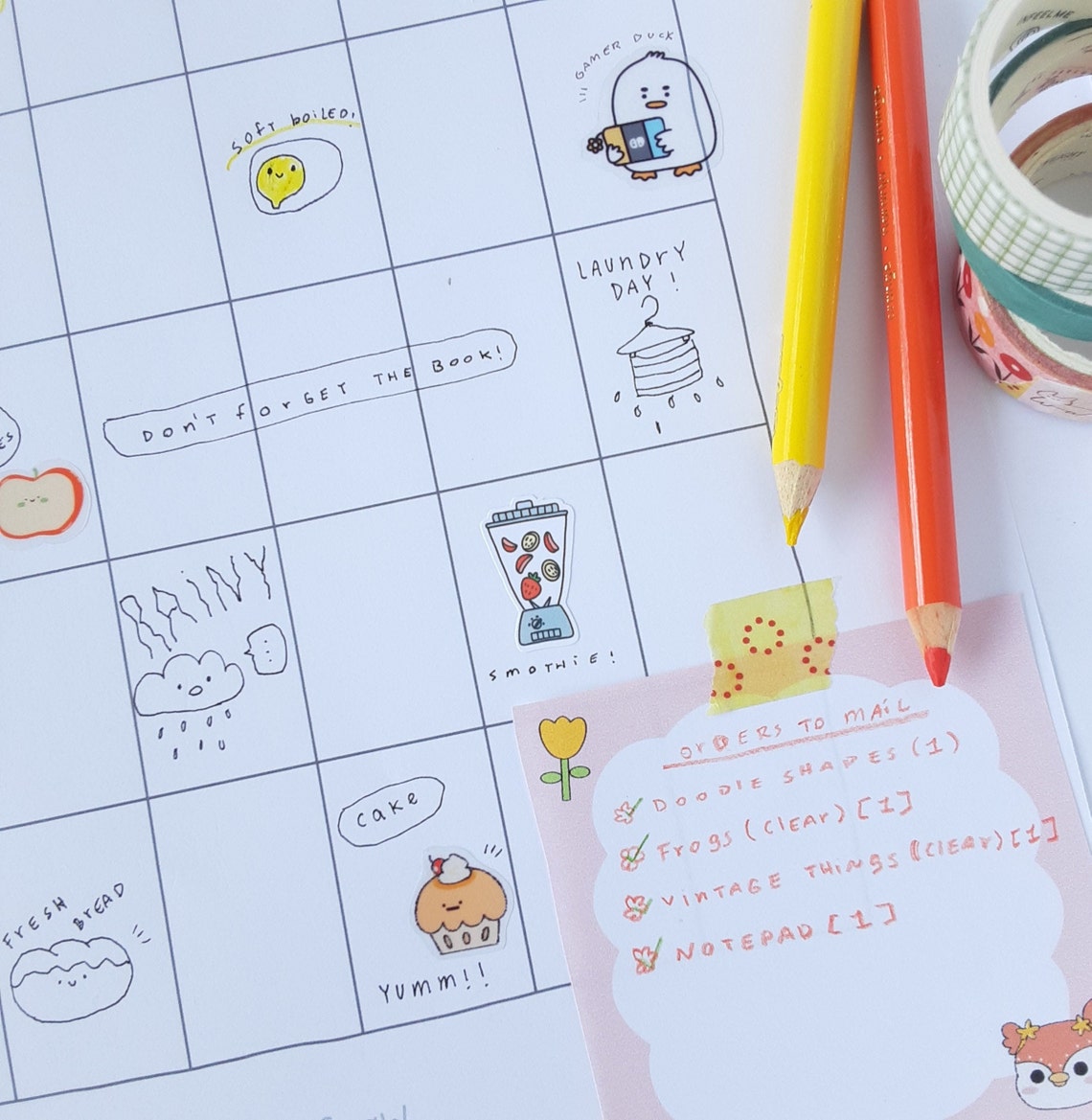 Calendrier Doodle. Calendrier de téléchargement instantané | Etsy