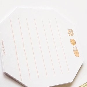 Bread Hexagon Memo Pad. Cute school supplies.