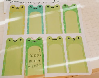 Handmade Memo pad. Tiny frogs, mixed memo pad. Cute Handmade Tiny memo pad. One of a kind. Cute Stationery.