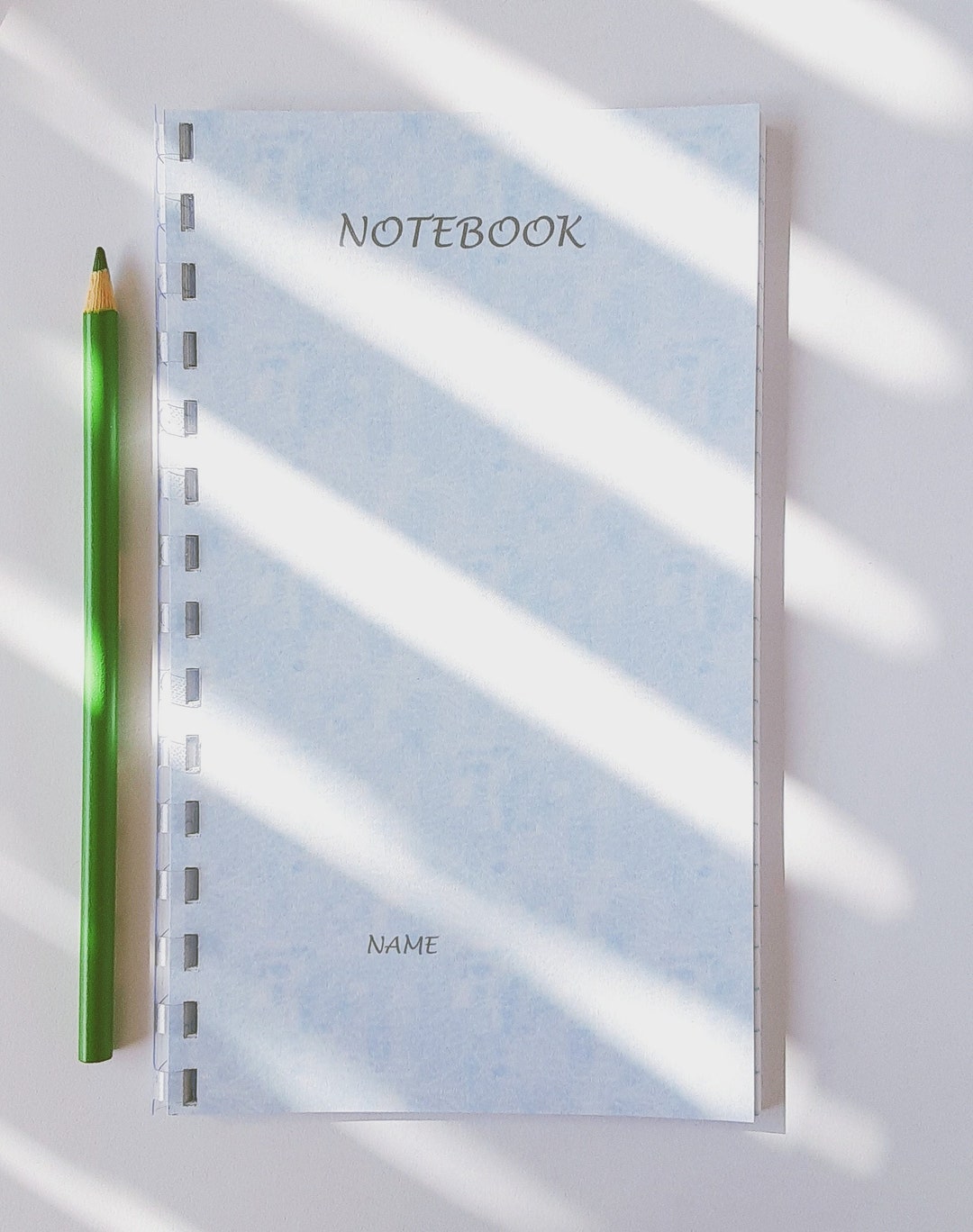 Personalized Handmade Notebook. Light Blue Notebook. Grid/ Dotted