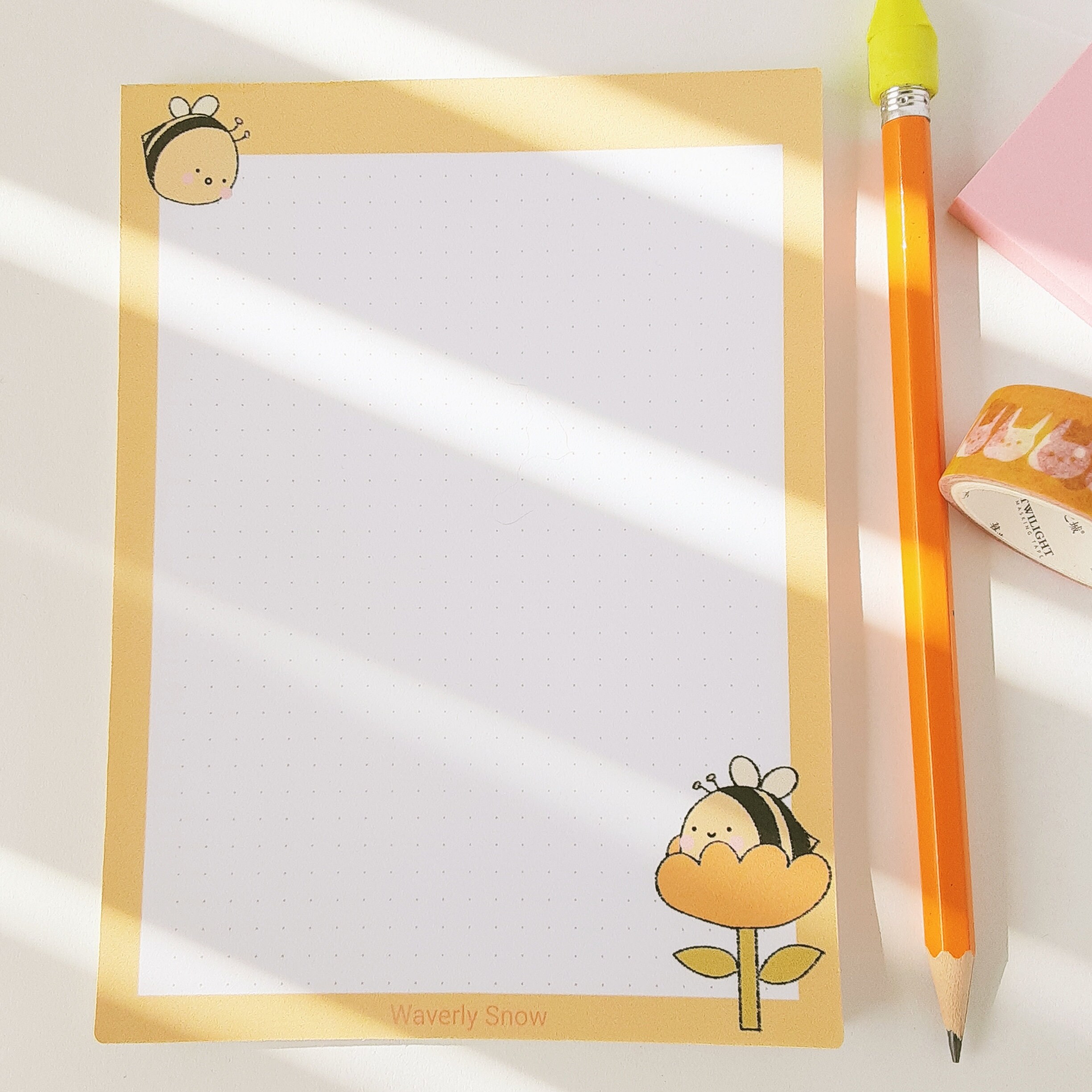 Cute Bee Dotted/ Ruled Notepads. Cute School Supplies. to Do - Etsy