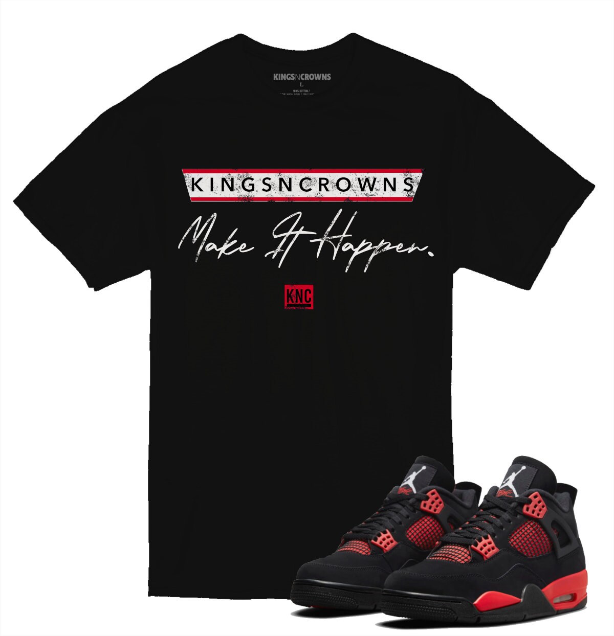 Tee Shirt to Match Air Jordan 4 Red Thunder Crimson Sneaker
