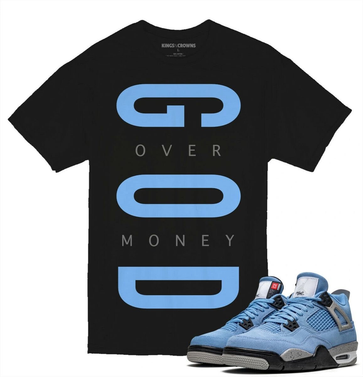 Tee shirt For Air Jordan Retro 4 University Blue Sneakers knc Etsy