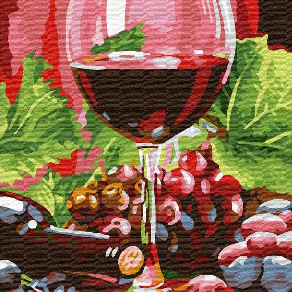 Glass Wine Painting by Number Etsy