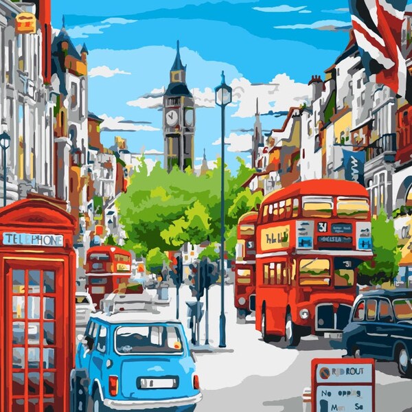 London Number Painting Etsy