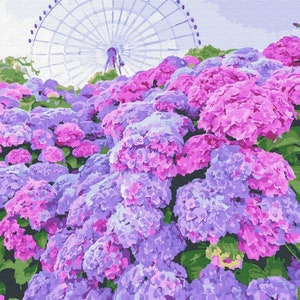 Hydrangea Flower Craft Kit Red Flower Paint By Number Kit Etsy