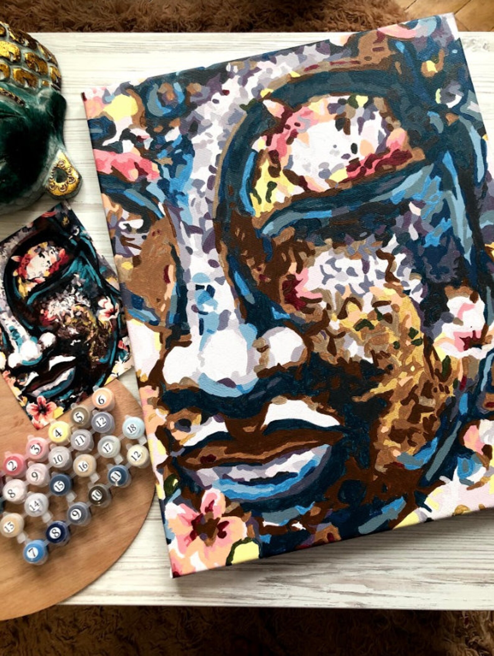 Unique Paint by Number kit Buddha Meditation painting Paint Etsy