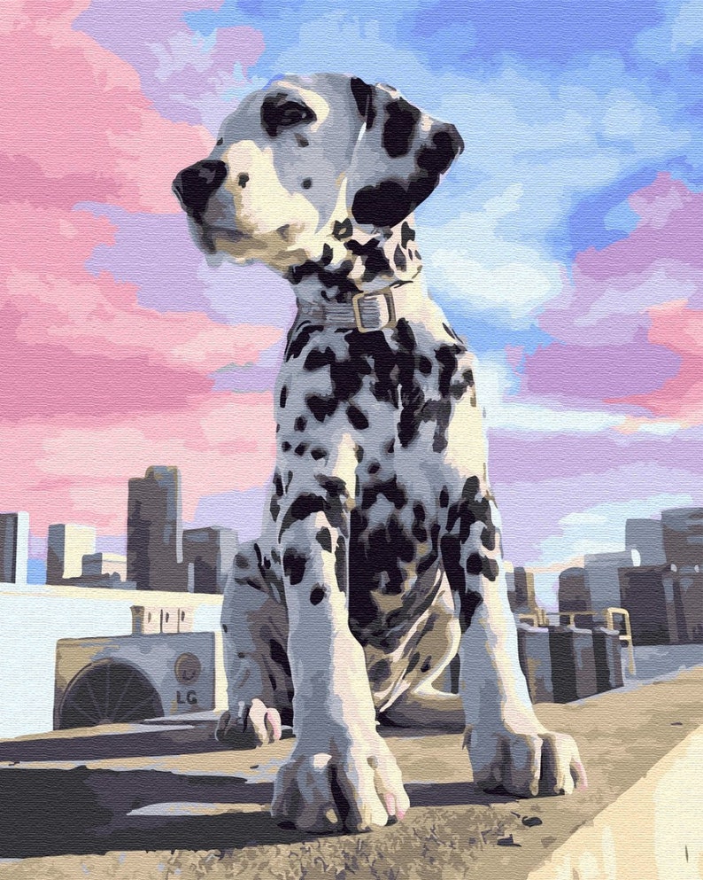 Paint by Number Dalmatian dog FRAMED Painting by number kit Etsy