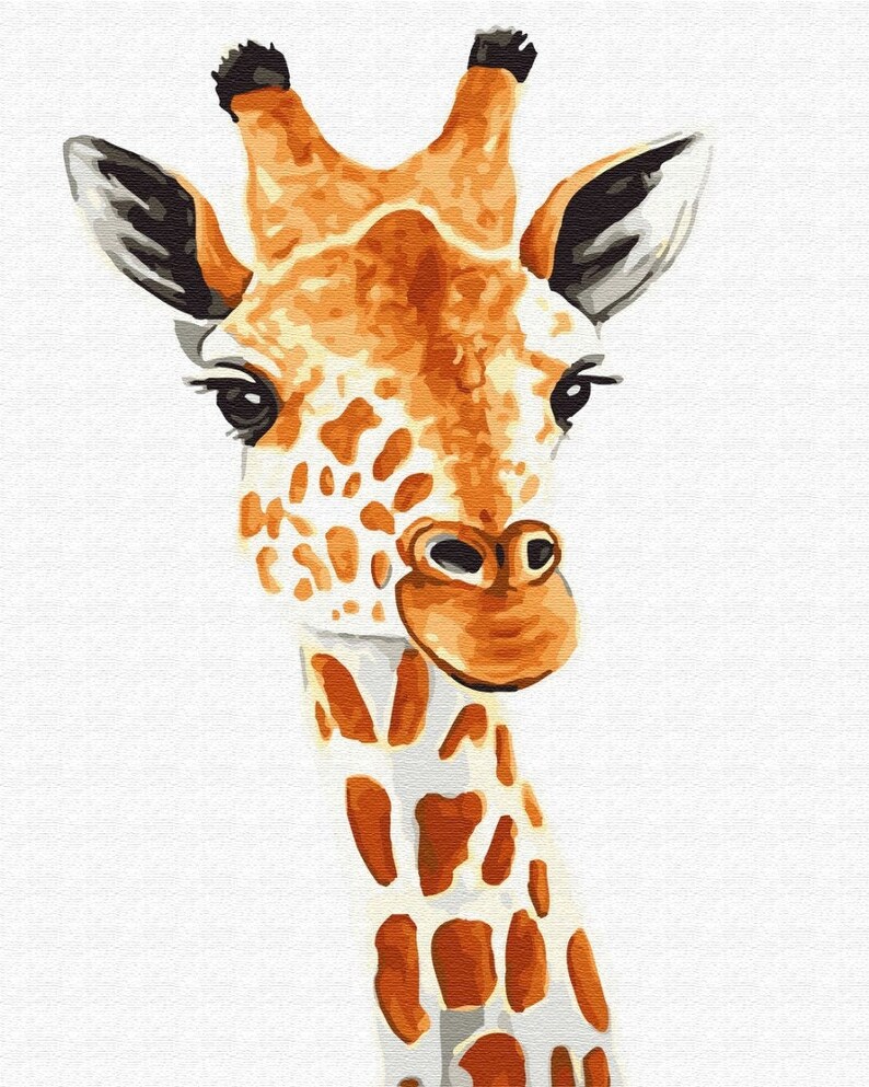 Paint by number Paint by numbers kit Giraffe FRAMED Giraffe Etsy