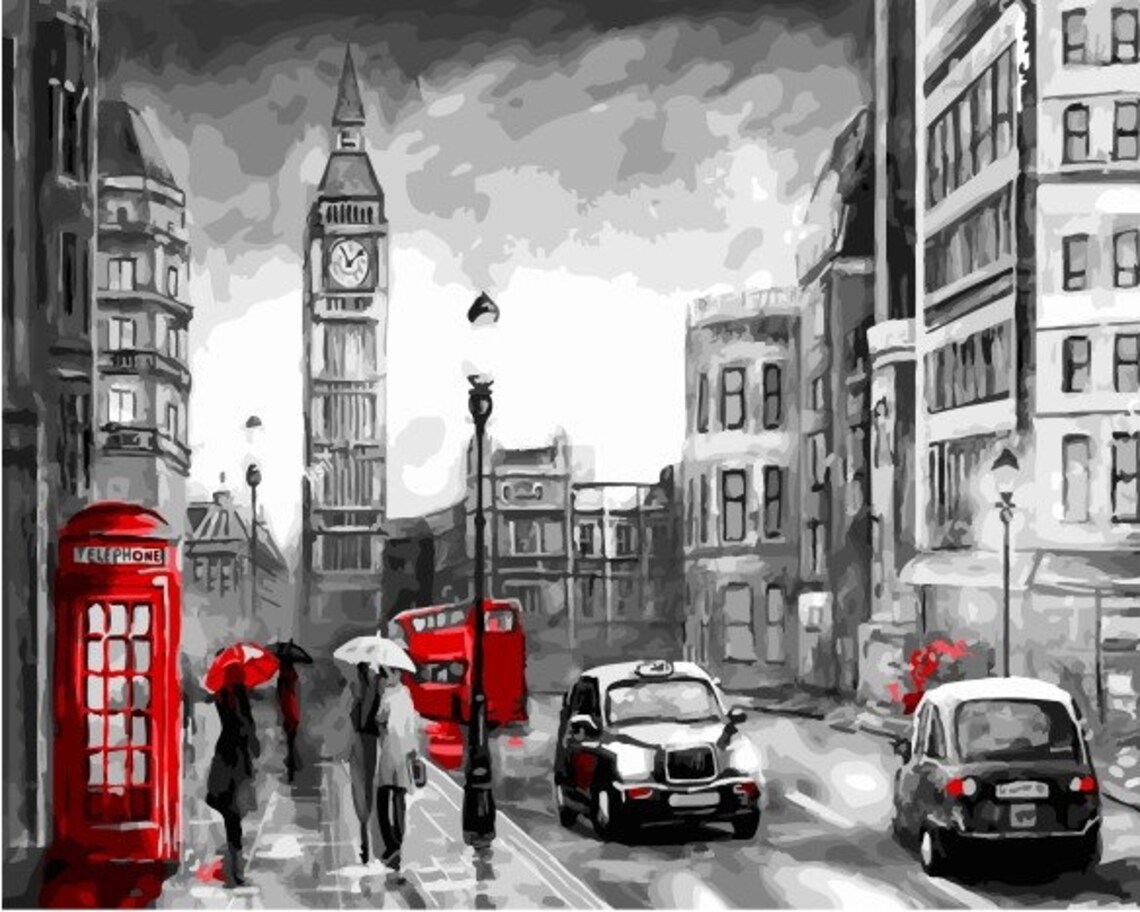 Paint by Number London Painting by Numbers Kit for Adult Etsy