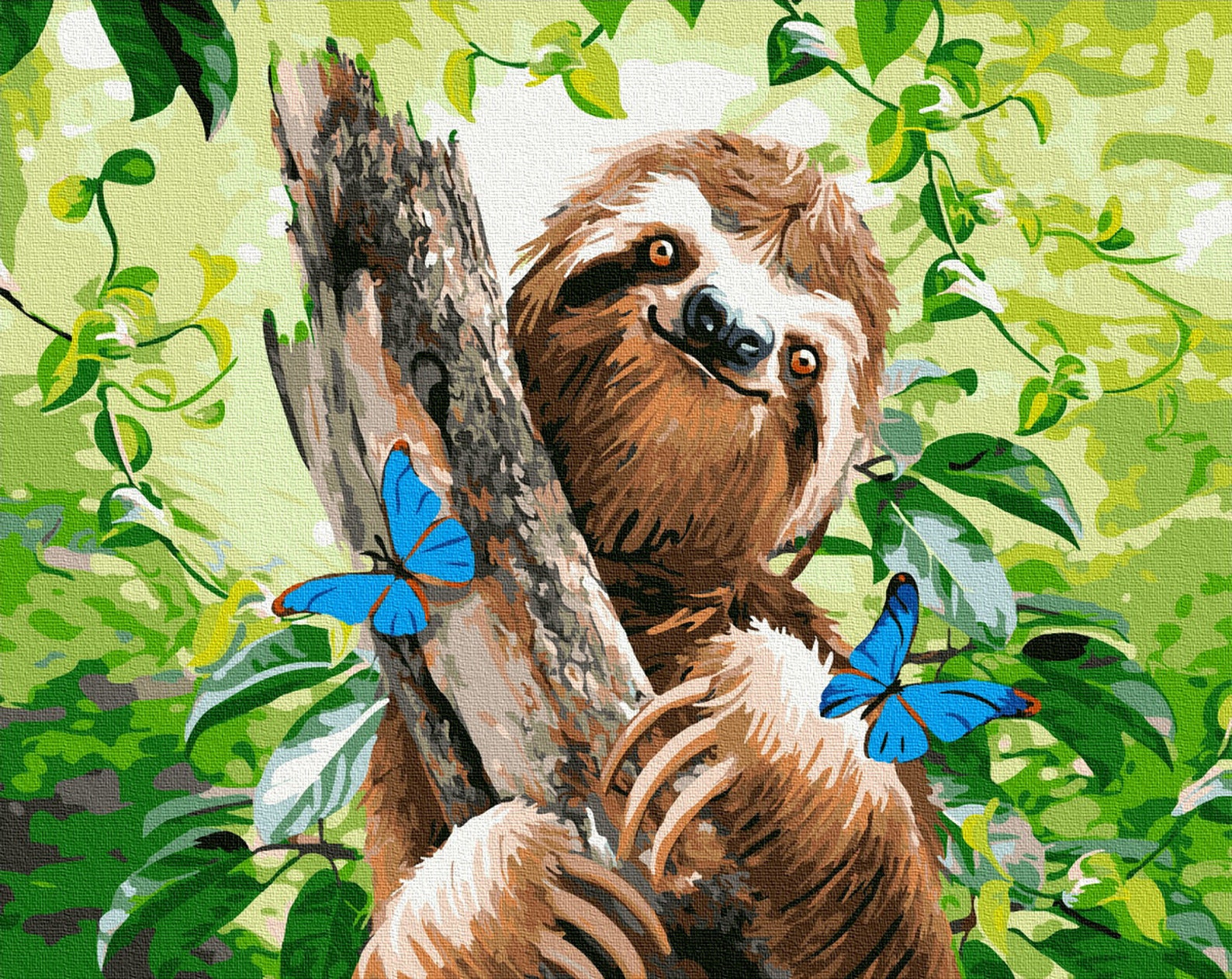 DIY Painting Kits Painting by numbers sloth FRAMED DIY Paint Etsy